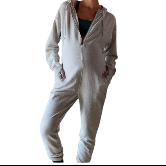 Hatch Pants - Free People FP Movement x Hatch Warm Up Jumpsuit Heather Grey Size S - NWT